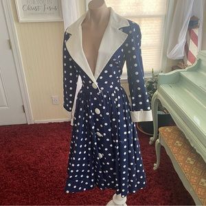 Vintage Polkadot Button Dress